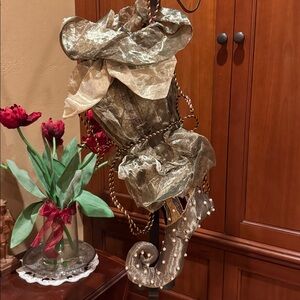 Katherine’s Collection Wayne M. Kleski Christmas Stocking Pearl Elegant Rare 24”